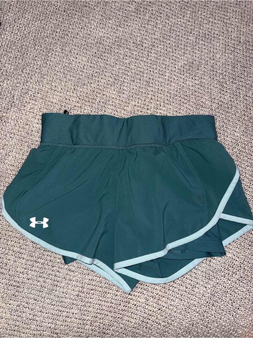 Under Armour Women's Teal Athletic Running Shorts with Mint Trim